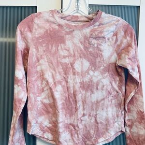 Abercrombie Kids Pink and White Tie-Dye Long Sleeve Tee